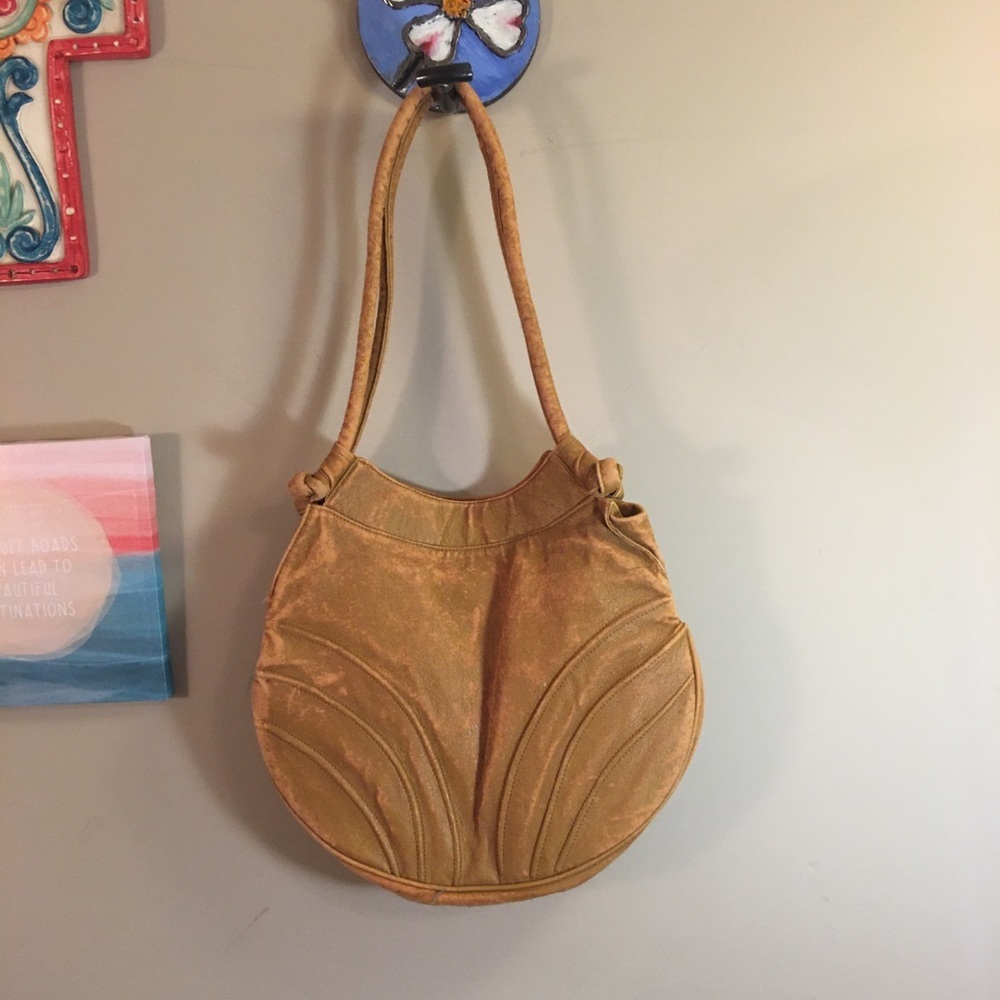 Vintage Le Jule Korean Tan Mustard Leather Shoulder Bag - Picture 3 of 16